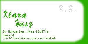 klara husz business card